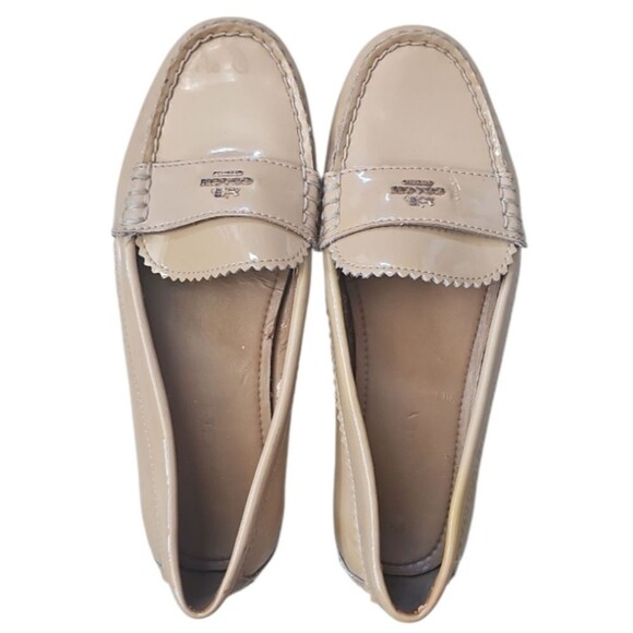 Coach Odette Slip On Loafer Tan Patent Leather Sz 7 Elegant Comfortable Timeless - Picture 4 of 15